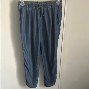 Lands’ End Women’s Casual Chambray Drawstring Ankle Pants